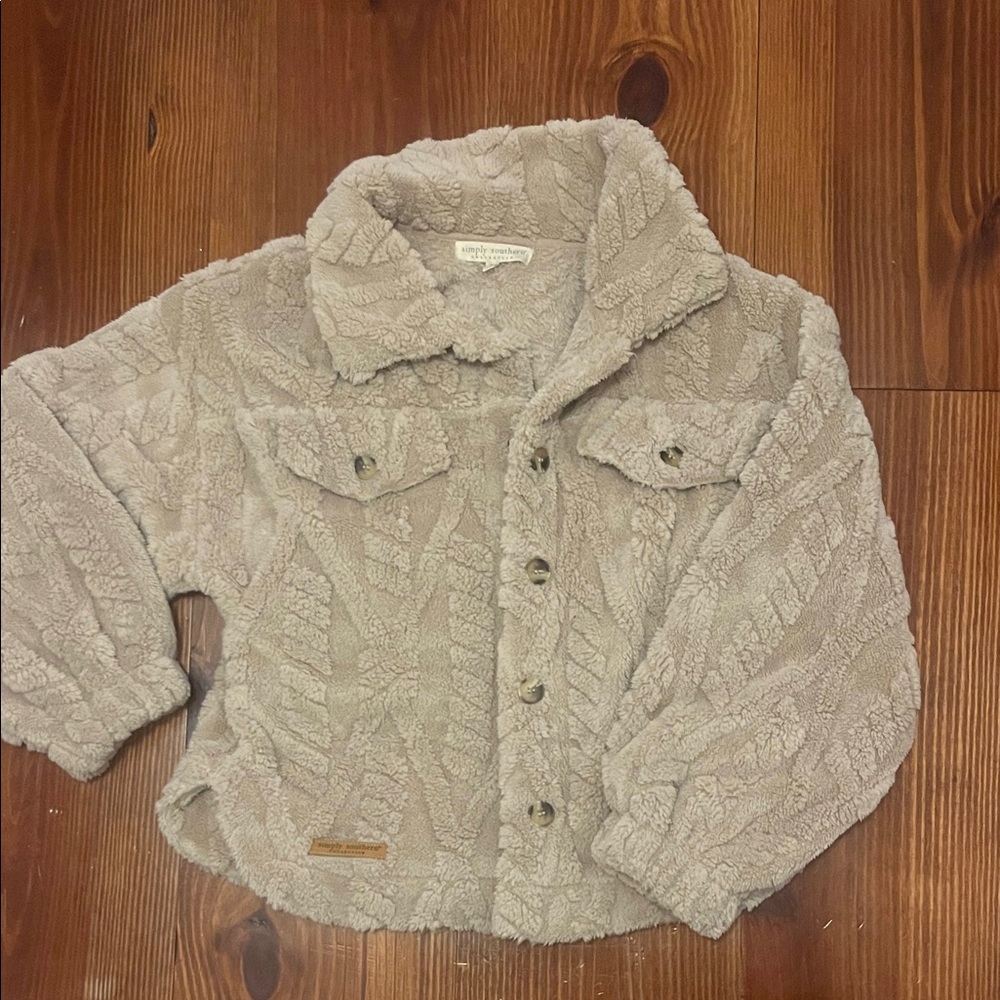 Cozy teddy bear Textured Button-Up Jacket